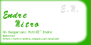 endre mitro business card